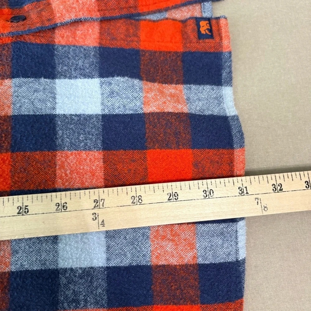 The Normal Brand Flannel Shirt Mens Size 2XL Blue Orange Plaid Button‎ Up Casual